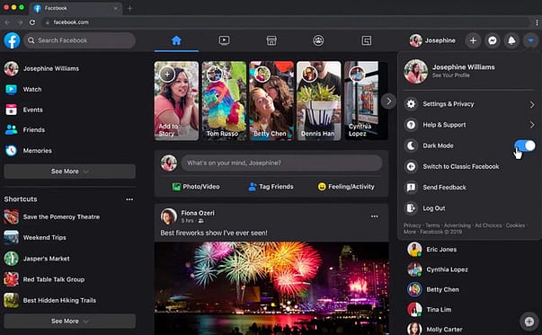 Facebook New Interface with Dark Mode is Open for All